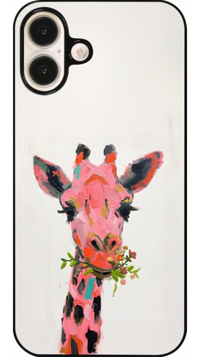 iPhone 16 Plus Case Hülle - Pink Girafe Paint