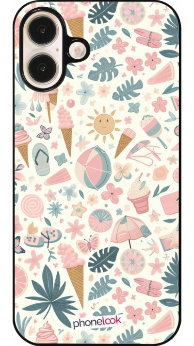 iPhone 16 Plus Case Hülle - Sommer Pink Muster