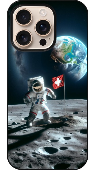 iPhone 16 Pro Case Hülle - Astro Schweiz auf dem Mond