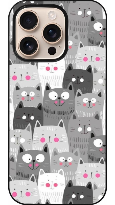 iPhone 16 Pro Case Hülle - Katzenschwärme