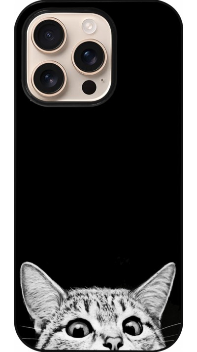 iPhone 16 Pro Case Hülle - Cat Looking Up Black