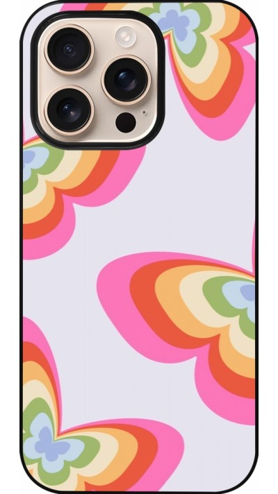 iPhone 16 Pro Case Hülle - Easter 2024 rainbow butterflies