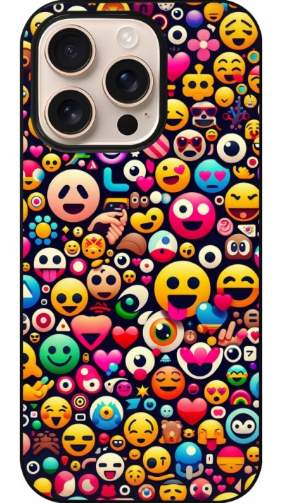 iPhone 16 Pro Case Hülle - Emoji Mix Farbe