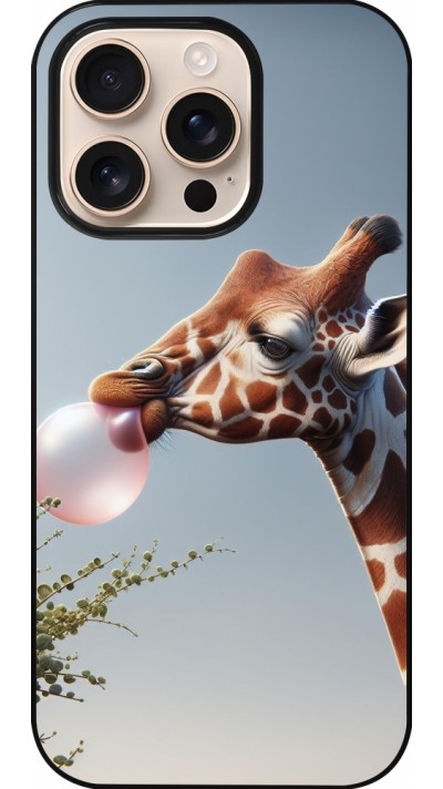 iPhone 16 Pro Case Hülle - Giraffe mit Blase