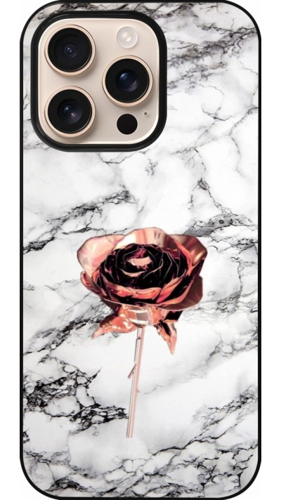 iPhone 16 Pro Case Hülle - Marble Rose Gold