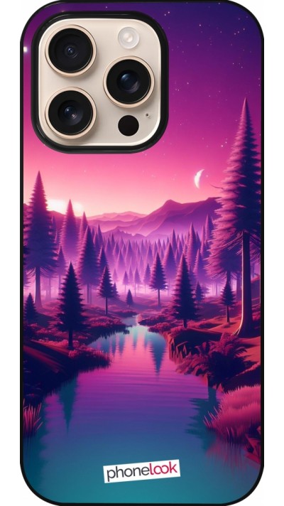 iPhone 16 Pro Case Hülle - Lila-rosa Landschaft