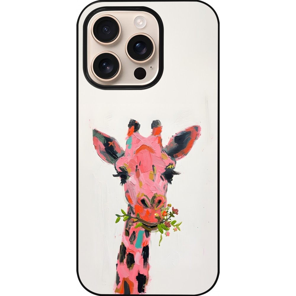 iPhone 16 Pro Case Hülle - Pink Girafe Paint