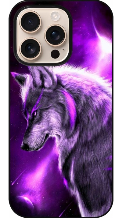 iPhone 16 Pro Case Hülle - Purple Sky Wolf