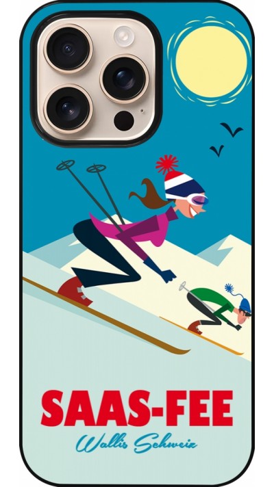 iPhone 16 Pro Case Hülle - Saas-Fee Ski Downhill