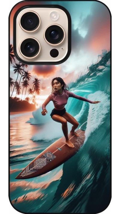 iPhone 16 Pro Case Hülle - Surferin aus Bali