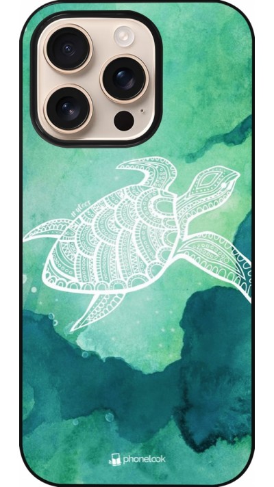 iPhone 16 Pro Case Hülle - Turtle Aztec Watercolor