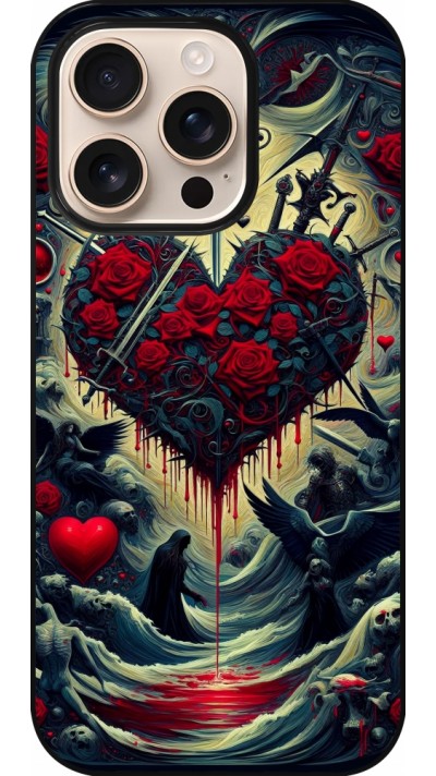 iPhone 16 Pro Case Hülle - Dunkle Liebe Herz Blut