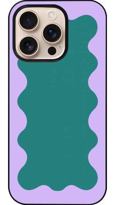 iPhone 16 Pro Case Hülle - Wavy Rectangle Green Purple