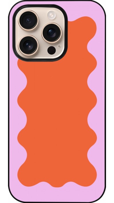 iPhone 16 Pro Case Hülle - Wavy Rectangle Orange Pink