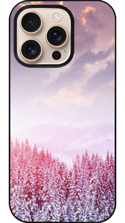 iPhone 16 Pro Case Hülle - Winter 22 Pink Forest