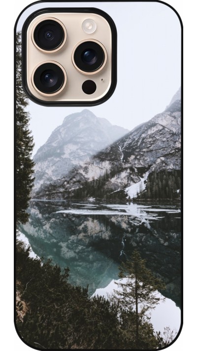 iPhone 16 Pro Case Hülle - Winter 22 snowy mountain and lake