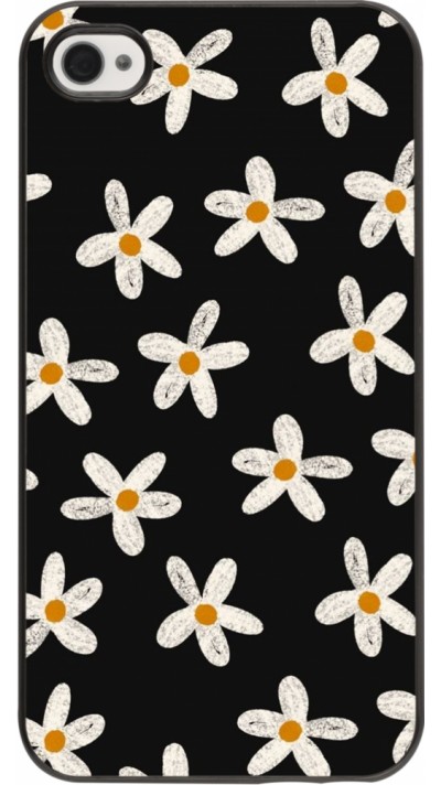 iPhone 4/4s Case Hülle - Easter 2024 white on black flower