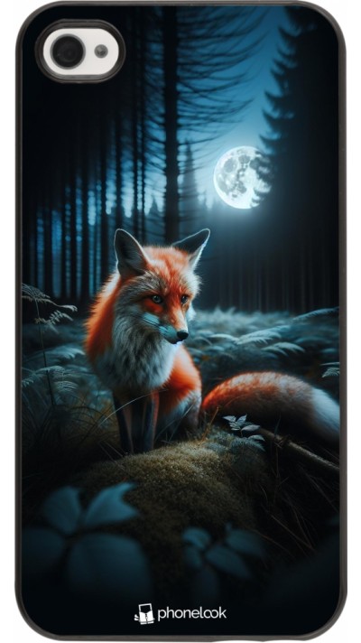 iPhone 4/4s Case Hülle - Fuchs Mond Wald