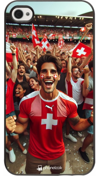 Coque iPhone 4/4s - Supporter Suisse Euro 2024