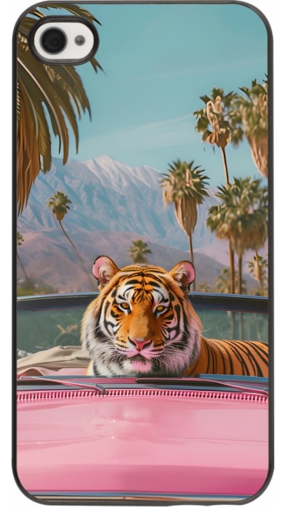 iPhone 4/4s Case Hülle - Tiger Auto rosa