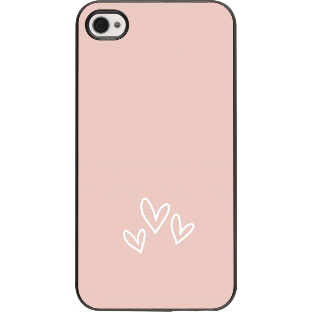 iPhone 4/4s Case Hülle - Valentine 2023 three minimalist hearts