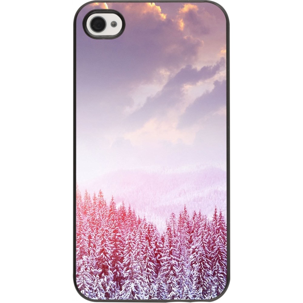 iPhone 4/4s Case Hülle - Winter 22 Pink Forest