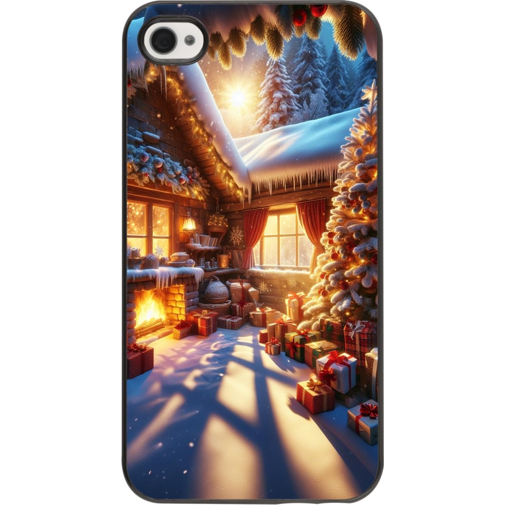 iPhone 4/4s Case Hülle - Weihnachten Chalet Feerie