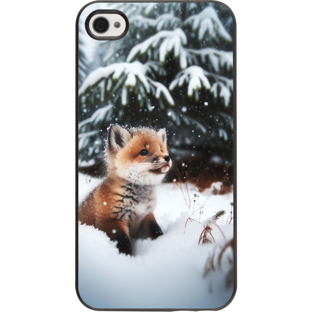 iPhone 4/4s Case Hülle - Weihnachten 2023 Fuechslein Tanne