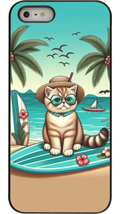 iPhone 5/5s / SE (2016) Case Hülle - Chat Surf Stil