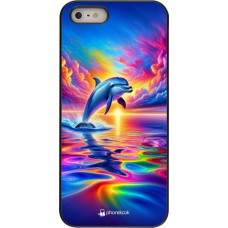 iPhone 5/5s / SE (2016) Case Hülle - Glücklicher Regenbogen-Delfin