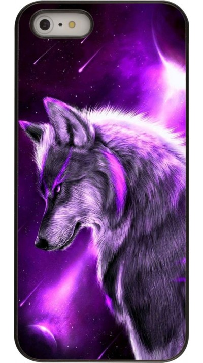 Hülle iPhone 5/5s / SE (2016) - Purple Sky Wolf