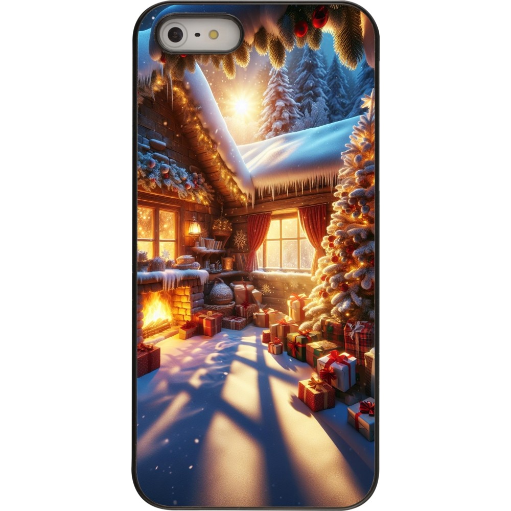 iPhone 5/5s / SE (2016) Case Hülle - Weihnachten Chalet Feerie