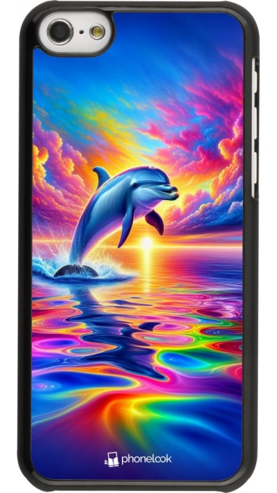 iPhone 5c Case Hülle - Glücklicher Regenbogen-Delfin