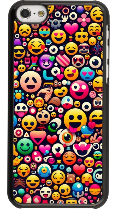 iPhone 5c Case Hülle - Emoji Mix Farbe