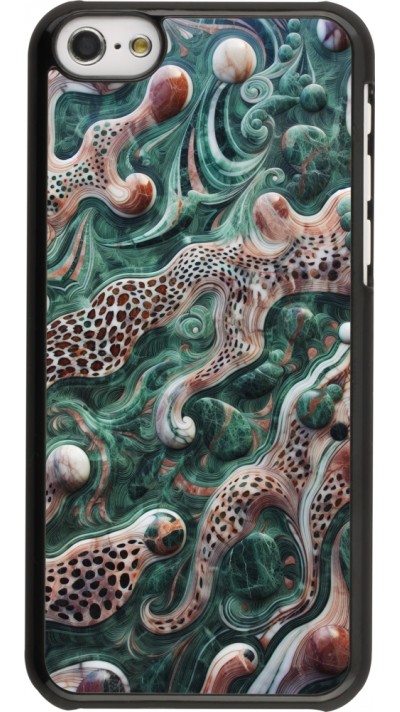 iPhone 5c Case Hülle - Grüner Marmor und abstrakter Leopard