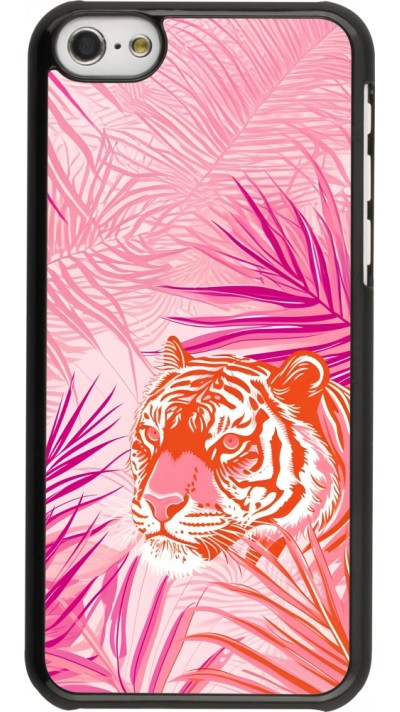 iPhone 5c Case Hülle - Tiger Palmen rosa
