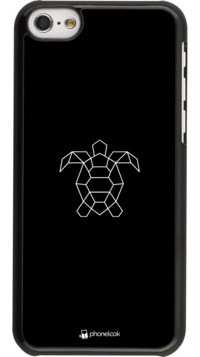 Hülle iPhone 5c - Turtles lines on black