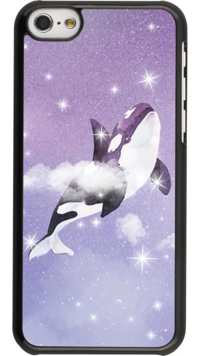 Hülle iPhone 5c - Whale in sparking stars