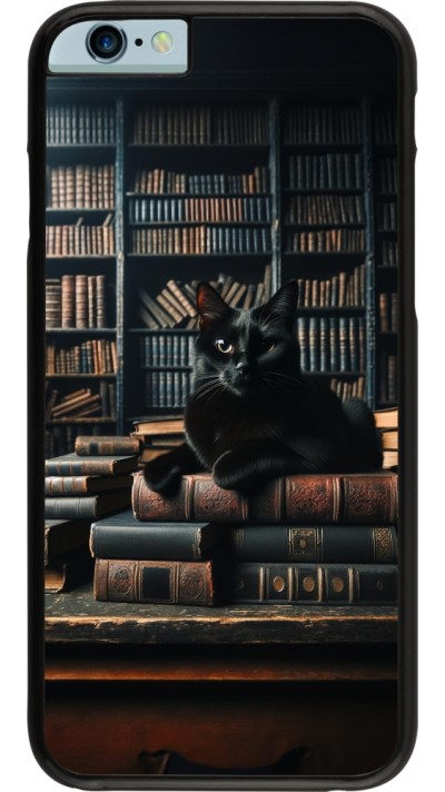 iPhone 6/6s Case Hülle - Katze Bücher dunkel