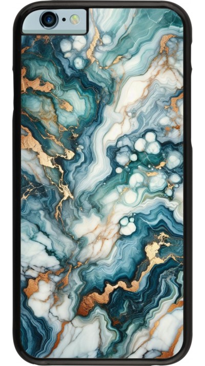 iPhone 6/6s Case Hülle - Grüner Blauer Goldener Marmor