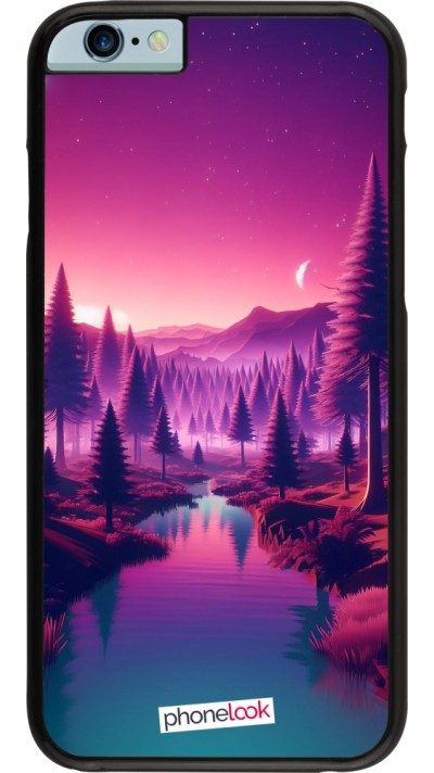 iPhone 6/6s Case Hülle - Lila-rosa Landschaft
