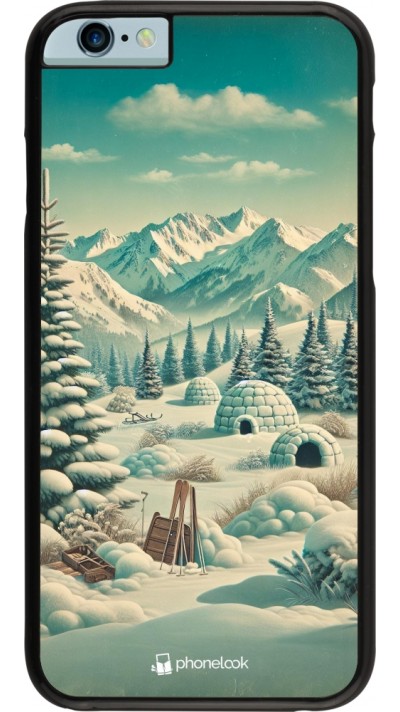 iPhone 6/6s Case Hülle - Vintage Schneebedeckter Berg Iglu