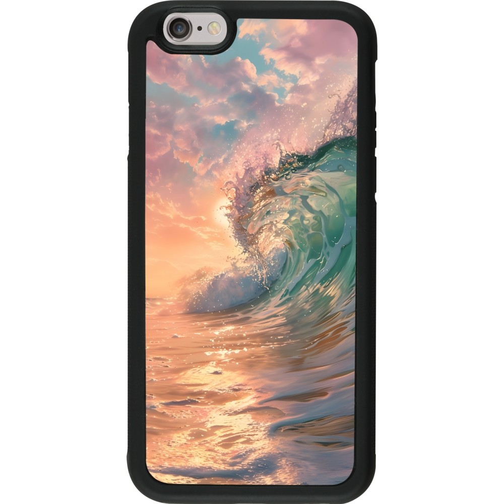 iPhone 6/6s Case Hülle - Silikon schwarz Wave Sunset