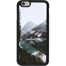 iPhone 6/6s Case Hülle - Silikon schwarz Winter 22 snowy mountain and lake