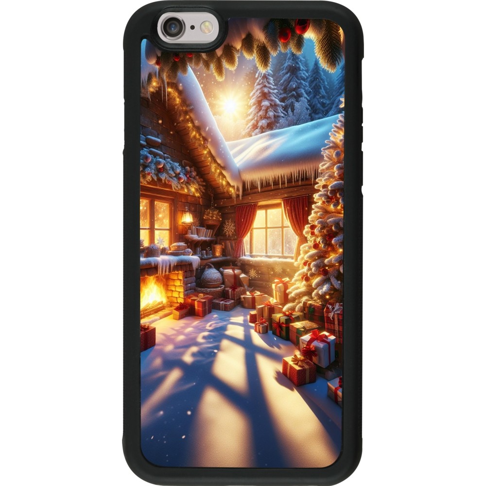 iPhone 6/6s Case Hülle - Silikon schwarz Weihnachten Chalet Feerie