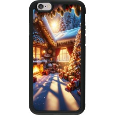 iPhone 6/6s Case Hülle - Silikon schwarz Weihnachten Chalet Feerie