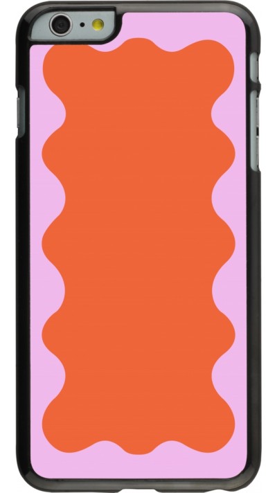 iPhone 6 Plus / 6s Plus Case Hülle - Wavy Rectangle Orange Pink