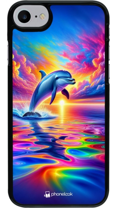 iPhone 7 / 8 / SE (2020, 2022) Case Hülle - Glücklicher Regenbogen-Delfin