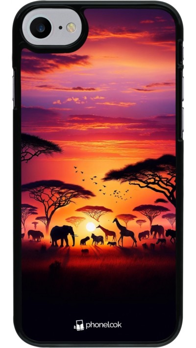 iPhone 7 / 8 / SE (2020, 2022) Case Hülle - Safari Sonnenuntergang Wildtiere