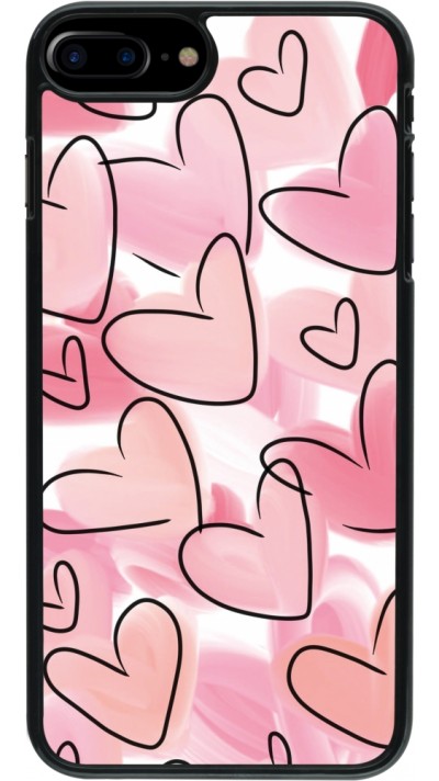 iPhone 7 Plus / 8 Plus Case Hülle - Easter 2023 pink hearts